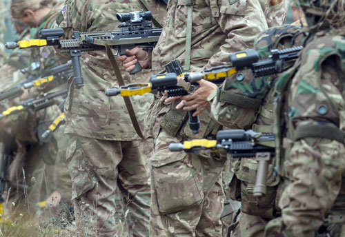 British soldier cadets in training